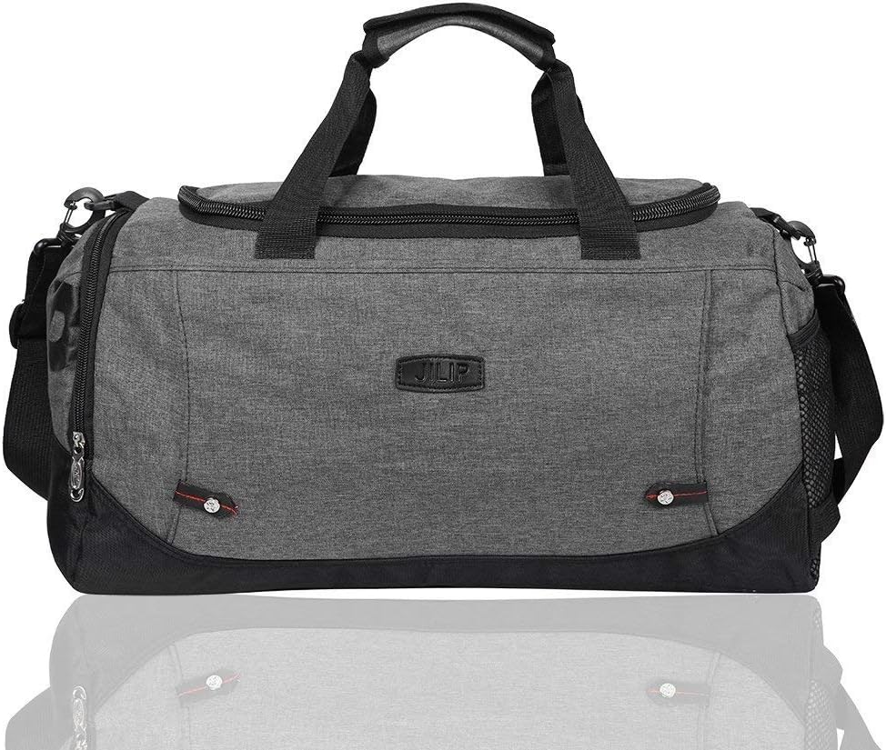 EGOGO Canvas Duffle Bag Gym Luggage Bag Cross Body Tote Bag Weekend Overnight Travel Bag E532-3 (Grey)
