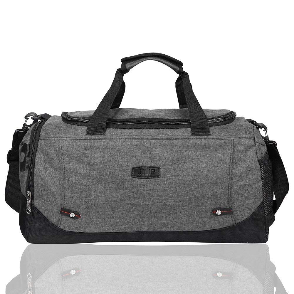 EGOGO Canvas Duffle Bag Gym Luggage Bag Cross Body Tote Bag Weekend Overnight Travel Bag E532-3 (Grey)