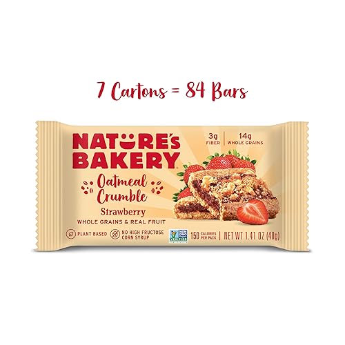 Miniatura 10 de Nature's Bakery Barritas de avena desmenuzada, fresa, fruta real, veganas, sin OMG, barra de desayuno, 1 caja con 6 barras, 6