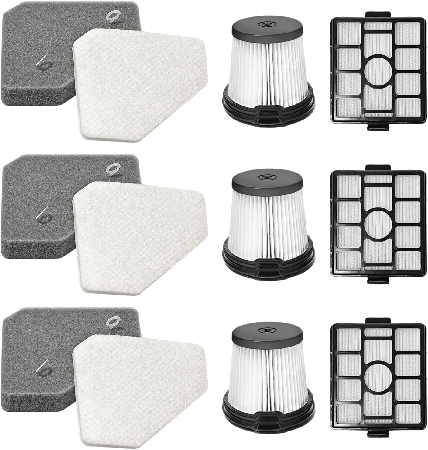 BU3120 HEPA Filter Replacement Compatible with Shark BU3521 Clean Lightweight Cordless Stick Cleaner, Shark Auto Empty System, Part XPRFIW1000, XFBU3000, 12Pack