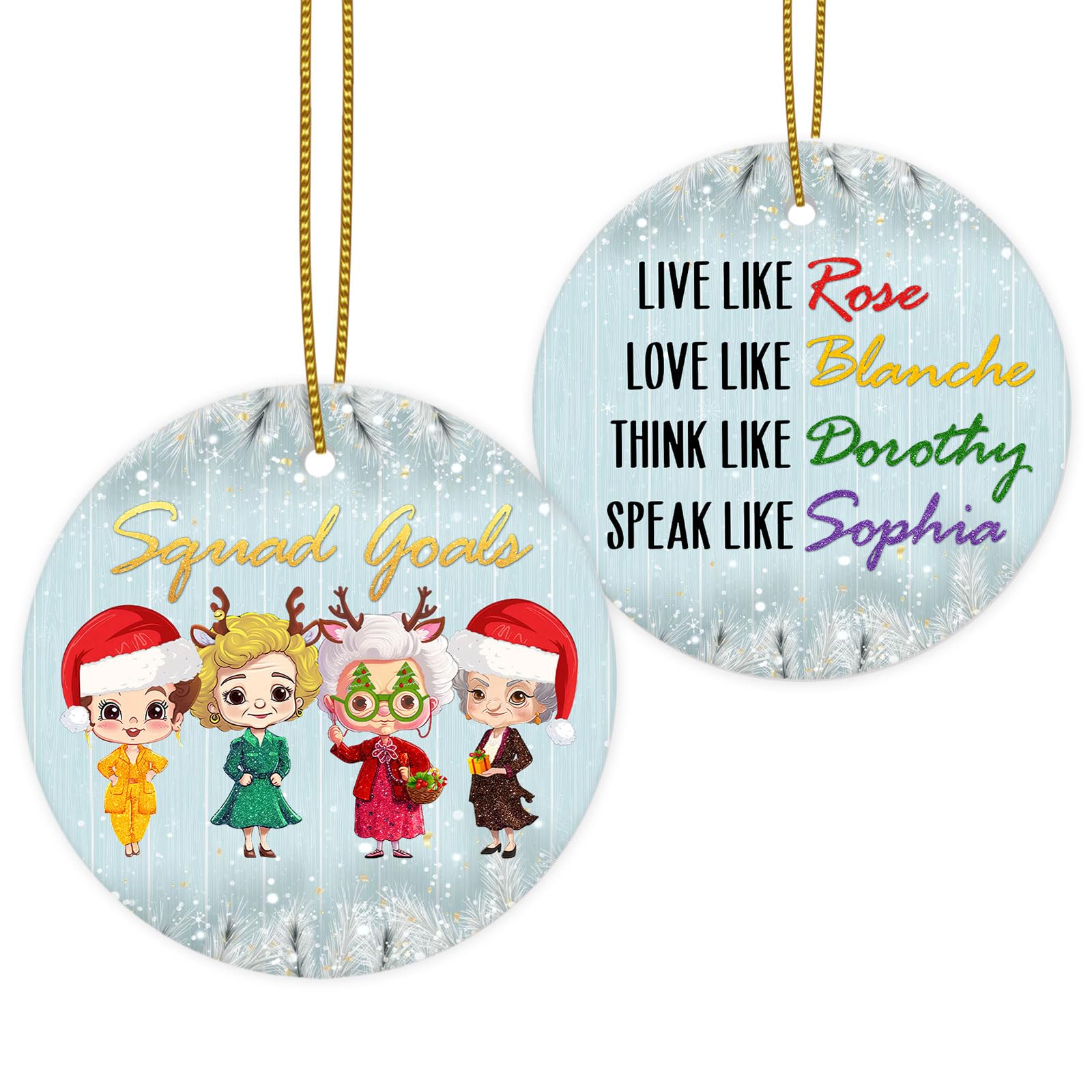 365RUSTIC Friendship Christmas Ornament – Retro Girls Style Squad Goals, Golden Movie Themed Xmas Gifts, Best Friend Holiday Tree Decoration 2025