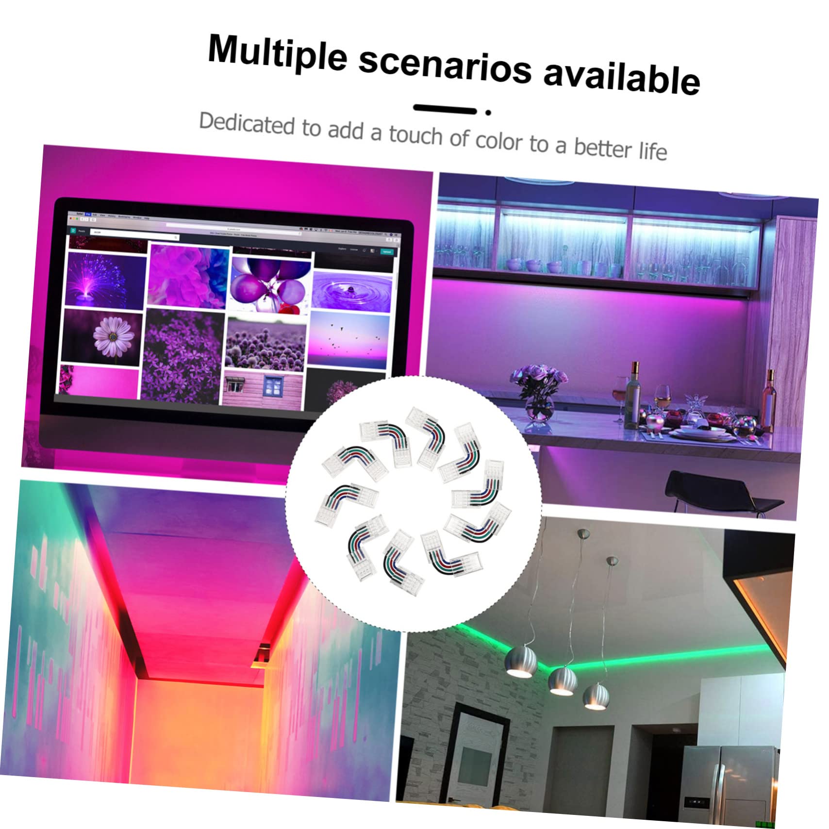 Amosfun 3sets Streifen Licht Adapter Streifen Lichter Anschlüsse Für Verwenden 10 Stücke * 3