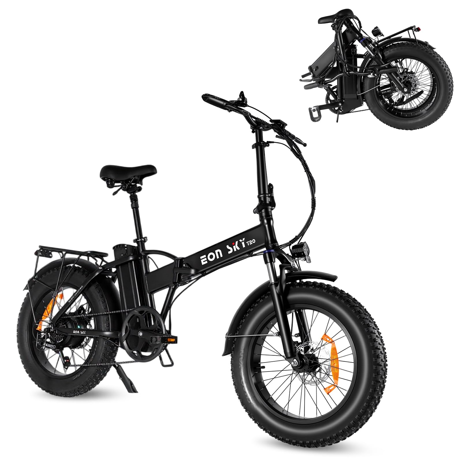 Velo Electrique Homme，20 inch Velo Electrique Homme 48V 15.6Ah Batterie, Velo Pliant Adulte 7 Vitesses avec écran，25 km/h avec Moteur de 250 W