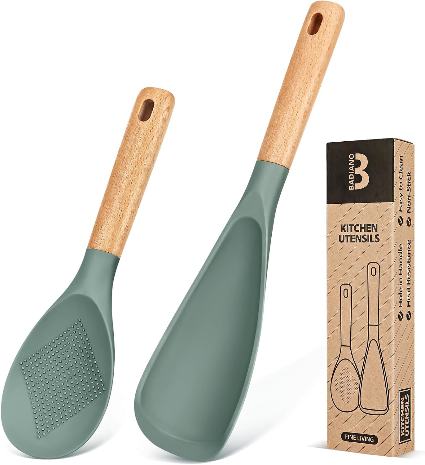 Badiano Cooking Spoon and Rice Scooper for Nonstick Cookware,Multi-function