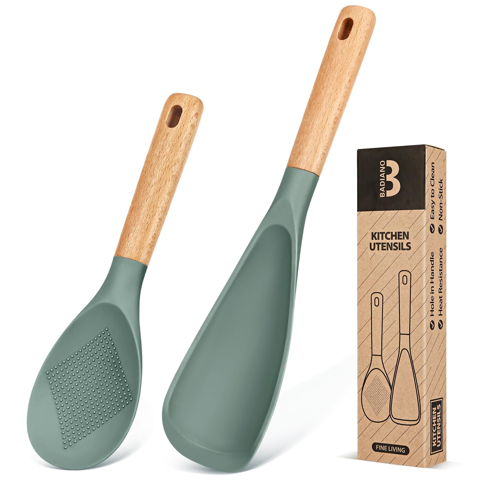 Badiano Cooking Spoon & Rice Scoop - Nonstick Safe -8 Badiano Cooking Spoon & Rice Scoop - Nonstick Safe -8