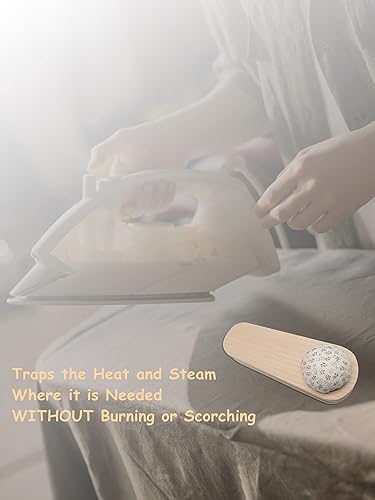 Miniatura 6 de YICBOR 1 unids madera dura sastre clapper, acolchado acolchado y aplanamiento de costuras herramienta con cojín de pasador y escala de doble unidad,