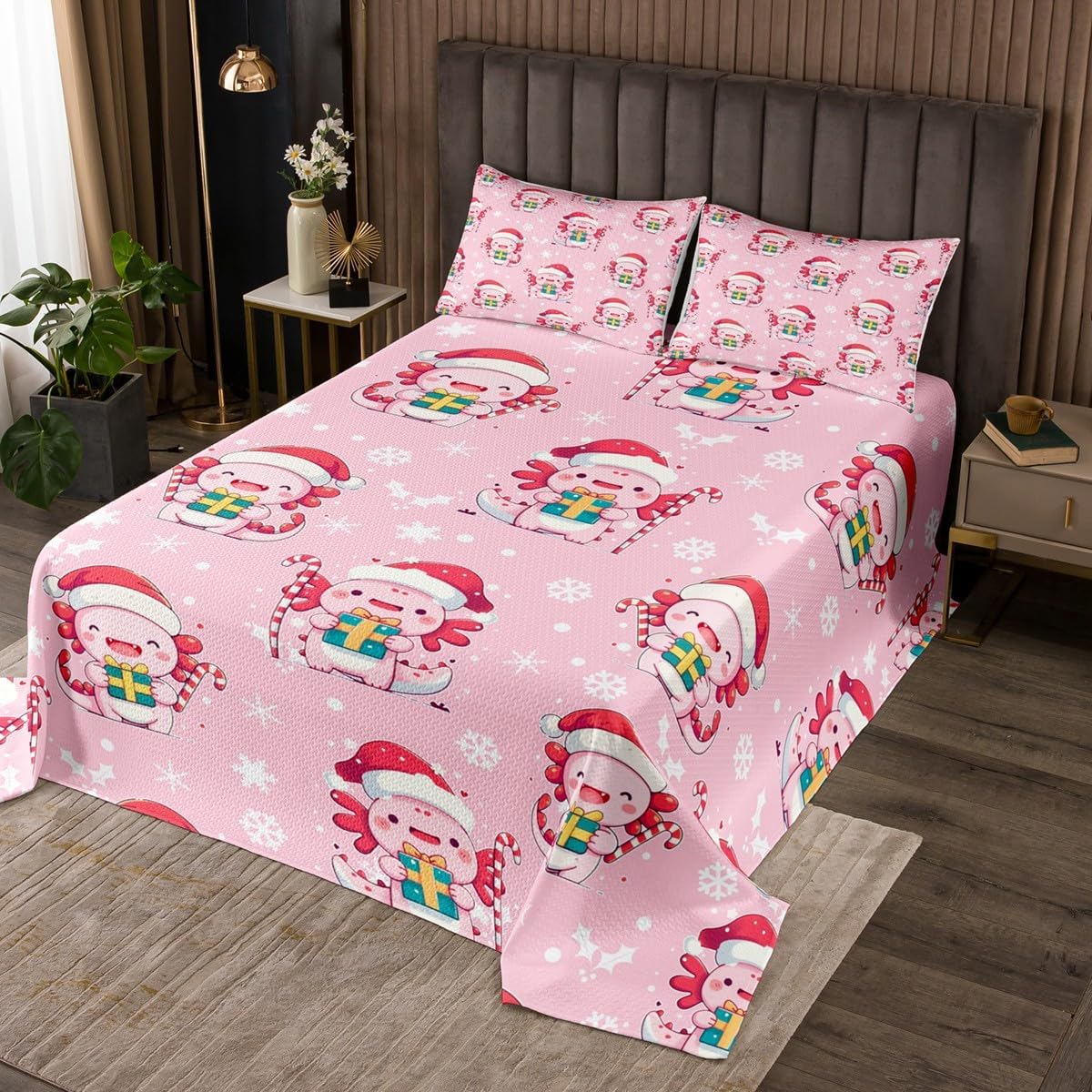 Teal Bow Bedspread Set Queen Size for Kids,Boys Girls Crown Love Quilt Set Princess Coverlet Bowknot Bedspread 3 Piece Decorative Bedding Quilted with 2 Pillow Shams