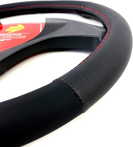 Miniatura 5 de MOMO Elegante funda universal para volante, color negro y rojo