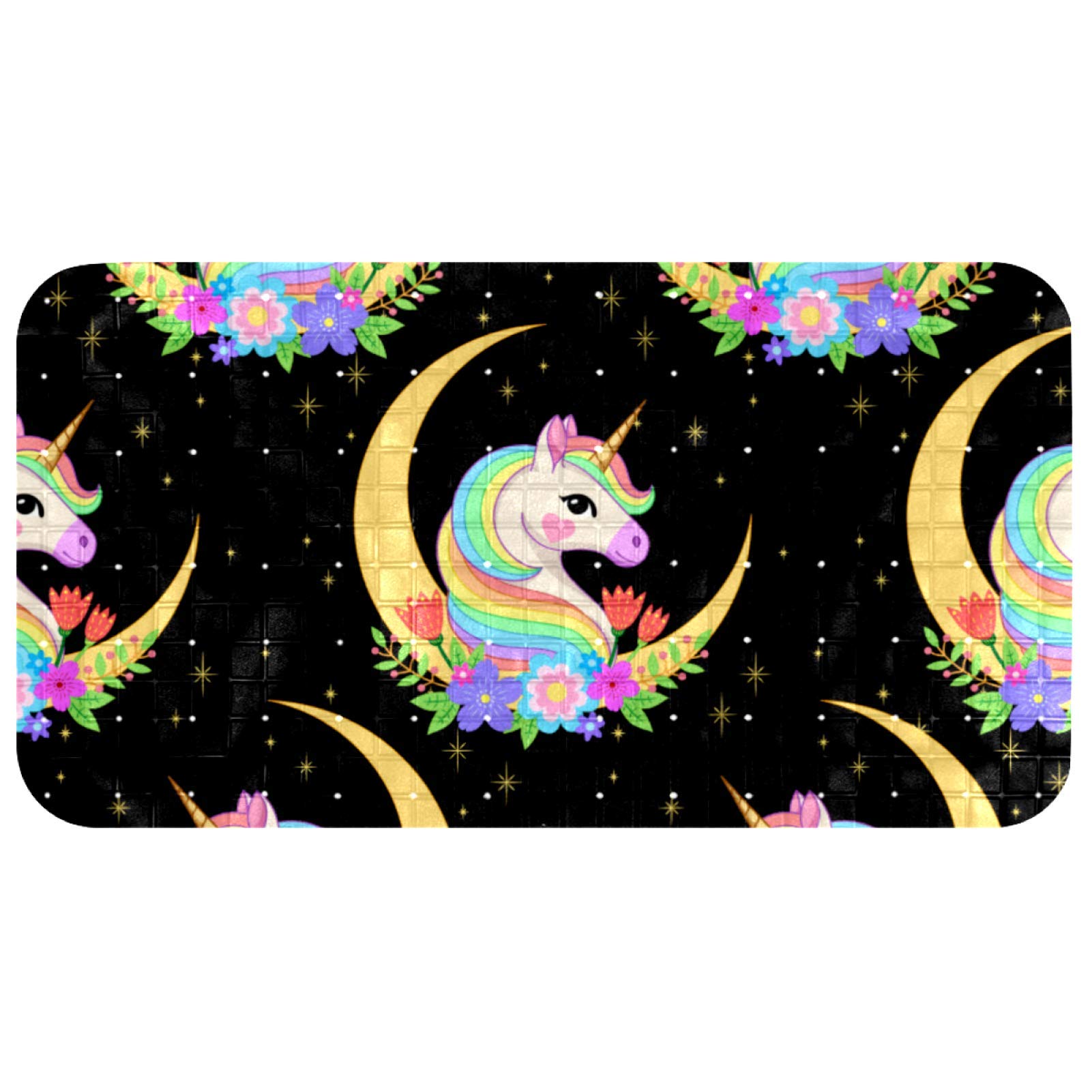 Tapis de bain pour enfants antidérapant baignoire douche licorne 37 x 68 cm