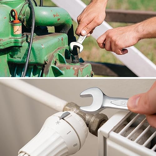 Miniatura 7 de Jetech Llave combinada de 0.591 in  Llaves de grado industrial con diseño de 12 puntos, desplazamiento de 15 grados, fabricadas con acero al cromo