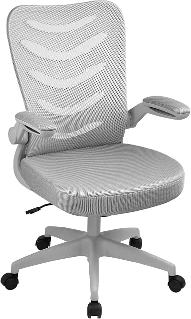 COMHOMA Desk Chair with Armrest Computer Chairs Ergonomic Conference Executive Manager Work Chair (Grey)