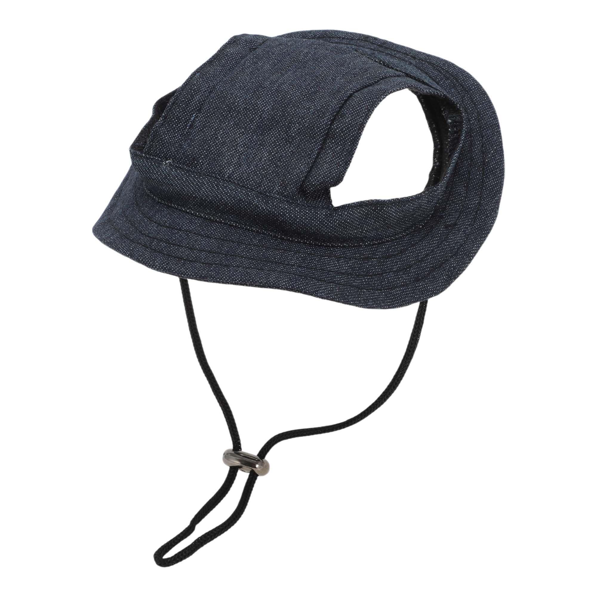 Cappellinono Da Sole Per Cani Regolabile Con Fori Per Orecchie Baseball Estivo Per Animali Domestici Visiere Protezione Solare All'aperto Blu scuro M