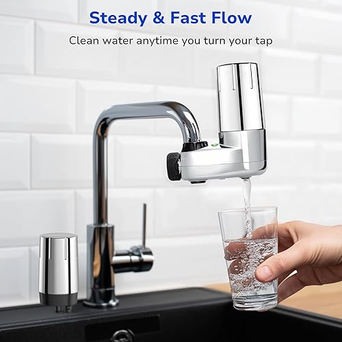 Miniatura 8 de Fil-Fresh Paquete de 3 filtros de agua de repuesto para sistema de filtración de grifo Brita, certificado NSF para reducir el cloro, sin BPA, dura 4