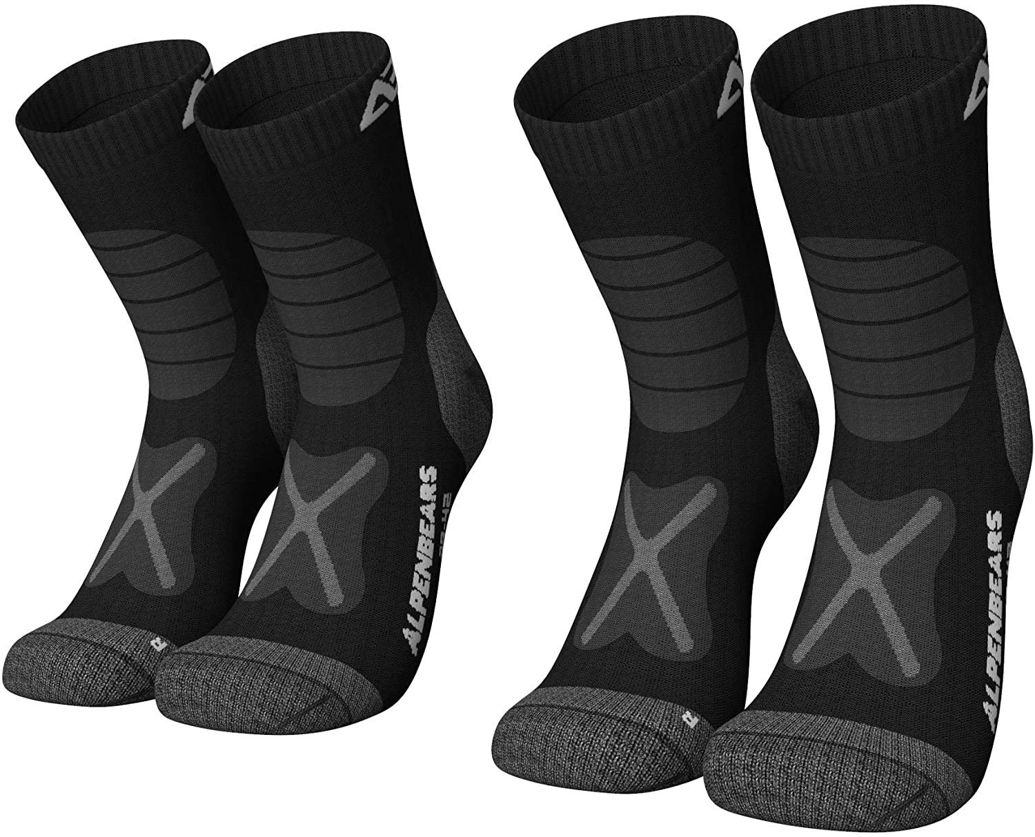 Calcetines de senderismo de lana merina pack de 2 pares para mujer hombre y niño