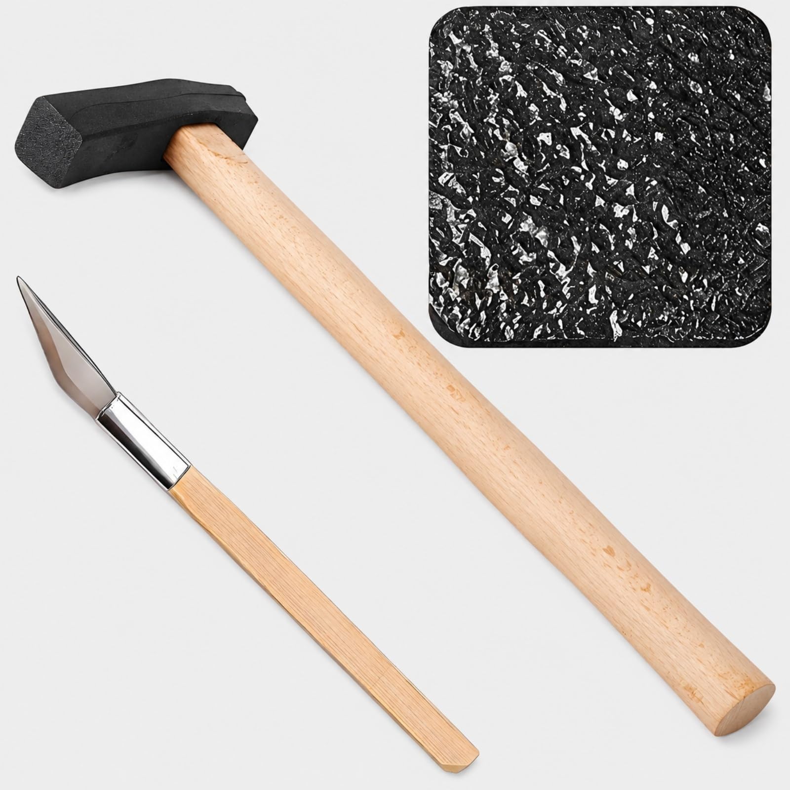 Kit for hacer joyas, martillo texturizador y bruñidor de ágata for pulir oro y plata, 12 opciones de patrones, herramienta artesanal for reparación(5)