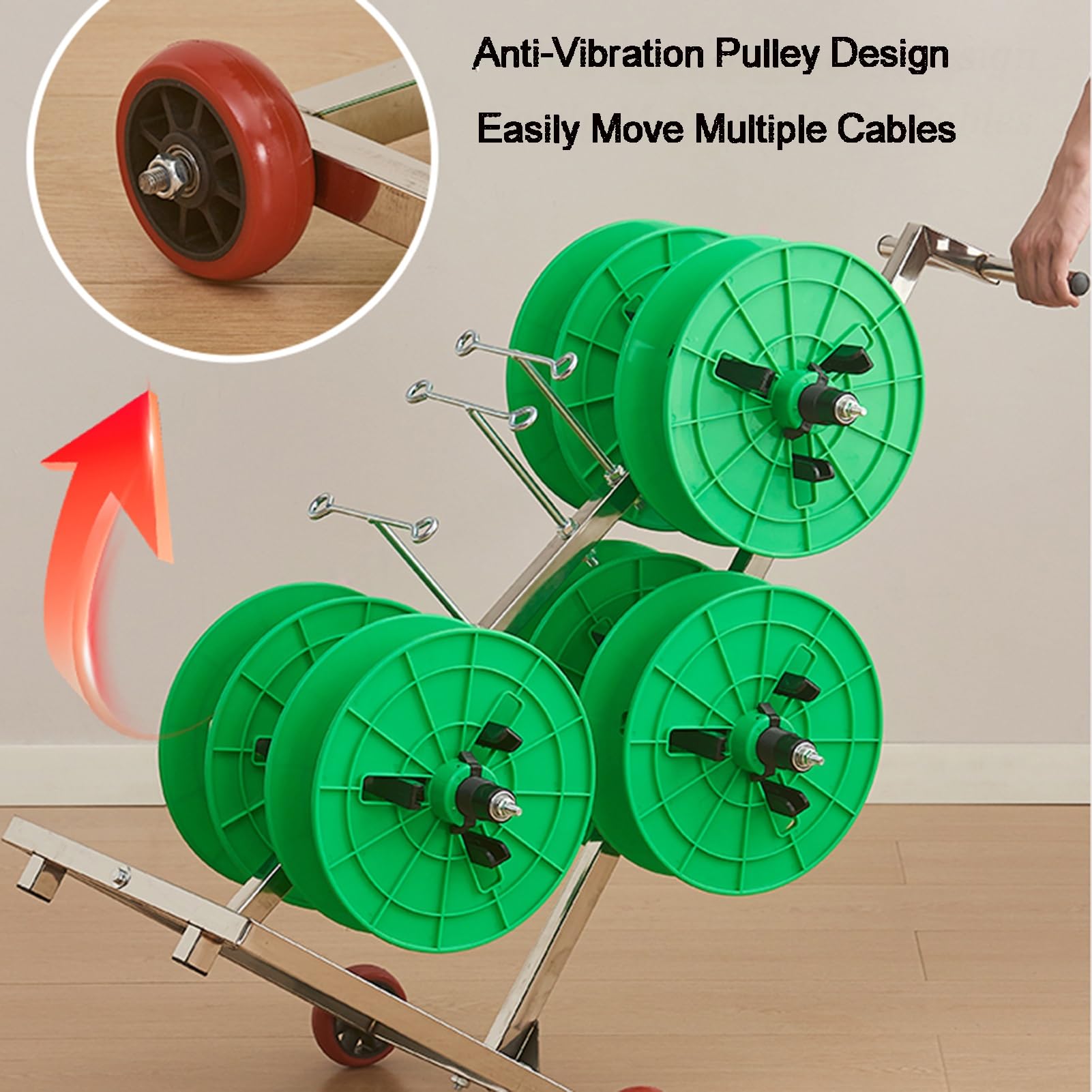 Présentoir Distributeur de câbles, Support Robuste pour bobines de câbles avec roulettes, Distributeur et Support Portable pour câbles en Vrac pour Le Stockage Industriel - Idéal pour la ven