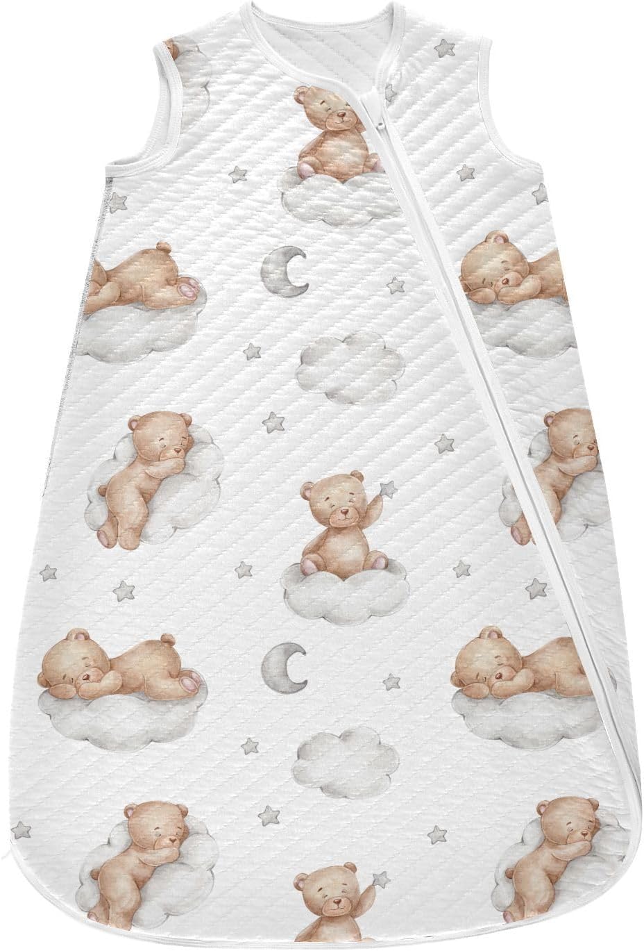 vvfelixl Bears Clouds Baby Sleeping Bag,Baby Wearable Blanket,Toddler Sleep Sack,Sleep Suit for Infant Newborn Baby 0-6 Months