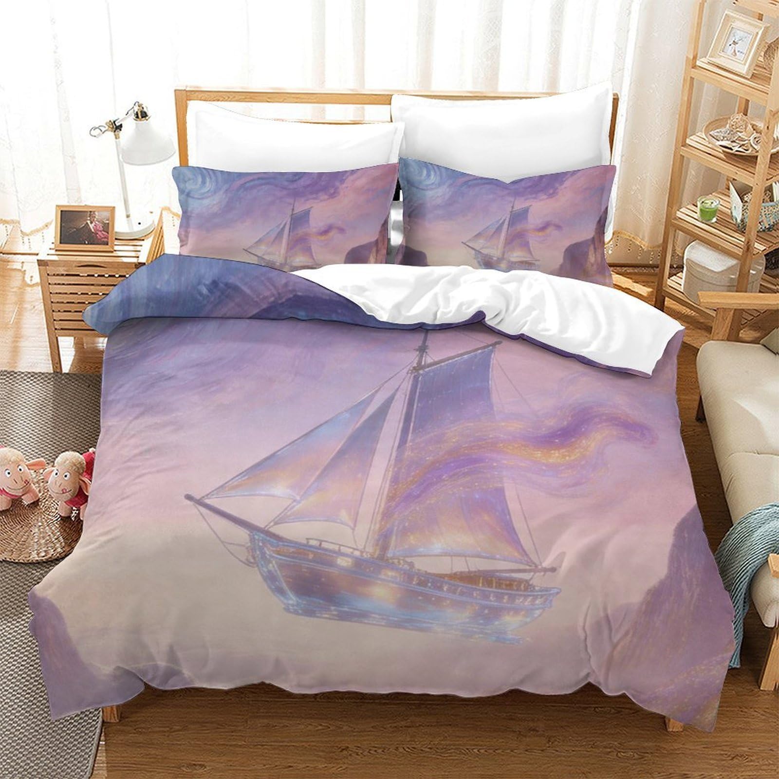 Housse de couette voilier 3D microfibres douce 135x200