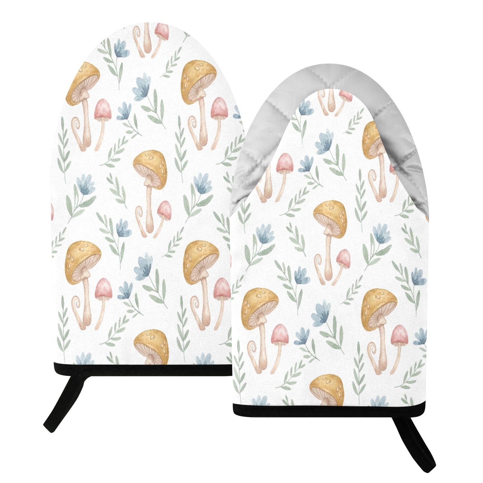 BURSTDDY Mushrooms Oven Mitt,Heat Resistant Kitchen Mitts for Cooking