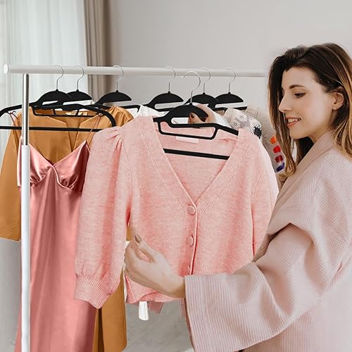 Miniatura 2 de UAPY0430B - Paquete de 30 perchas de plástico resistentes para pantalones, perchas para trajes que ahorran espacio con apertura en forma de S,