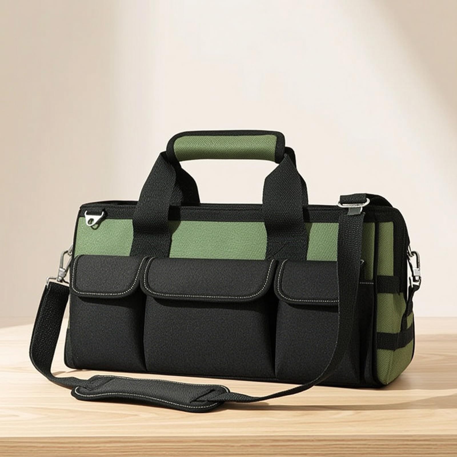 Sac à Outils En Tissu Oxford Robuste Sac à Outils avec Bandoulière Résistant Sacoche pour Techniciens, Bricoleurs, Maison, 18 Pouces