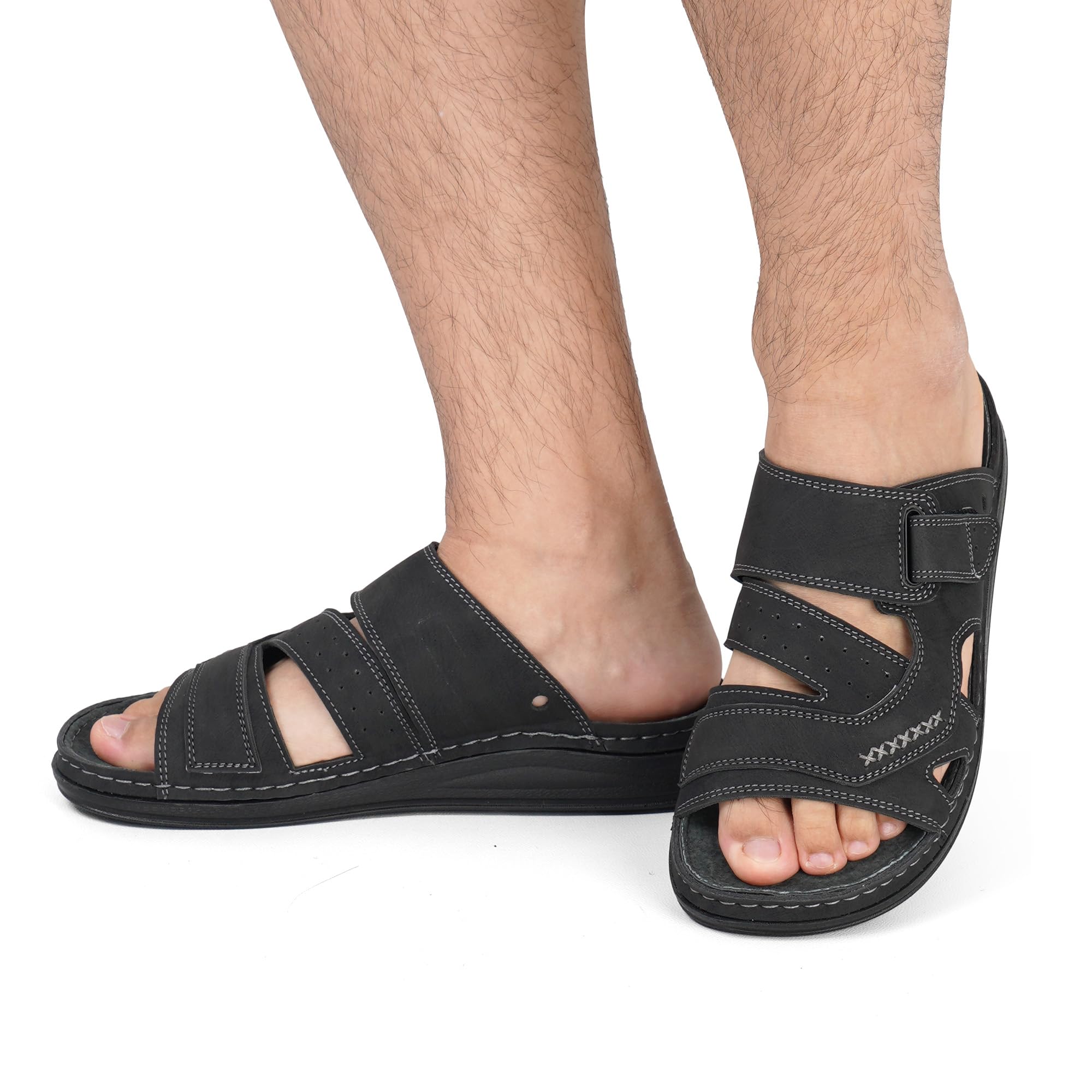 JOMIX Chanclas Hombre de Verano Elegantes Sandalias Modernas para Playa Cómodas Chancletas Antideslizantes Calzado Informal de Piel Sintética