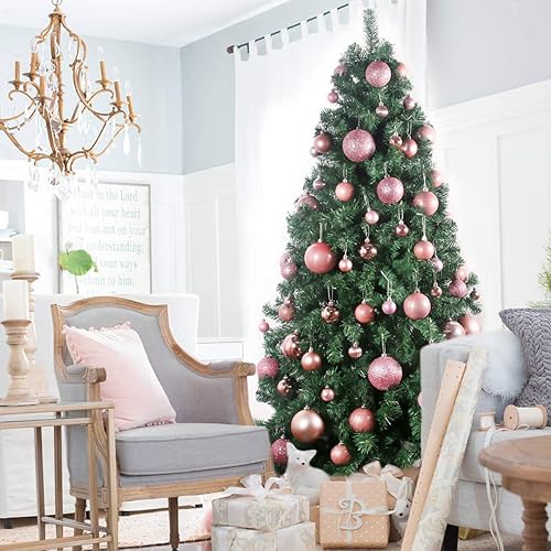 Vista 368 de 18 esferas medianas decorativas navideñas para árbol de Navidad, inastillables, para colgar, color púrpura, 2.5 pulgadas, paquete de 18