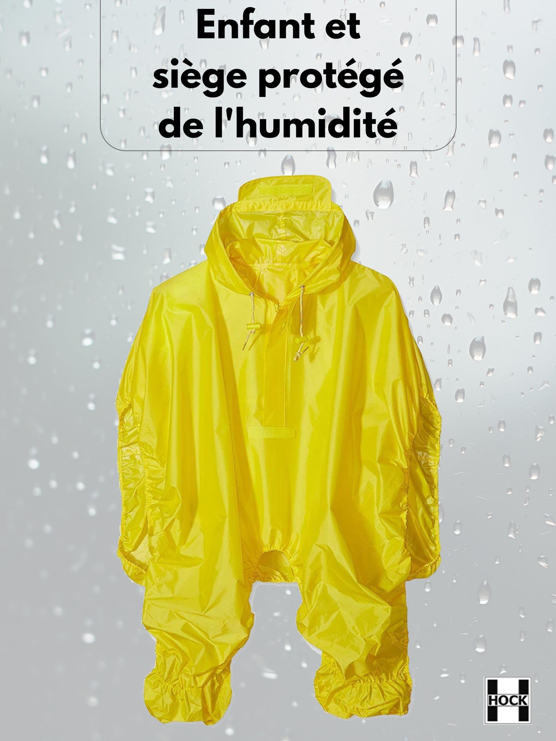 HOCK® Housse de pluie 2 en 1 pour siège de vélo pour enfant - Fonction innovante à 2 compartiments pour protéger l'enfant et le siège enfant de vélo de l'humidité - Cape de pluie de vélo pour