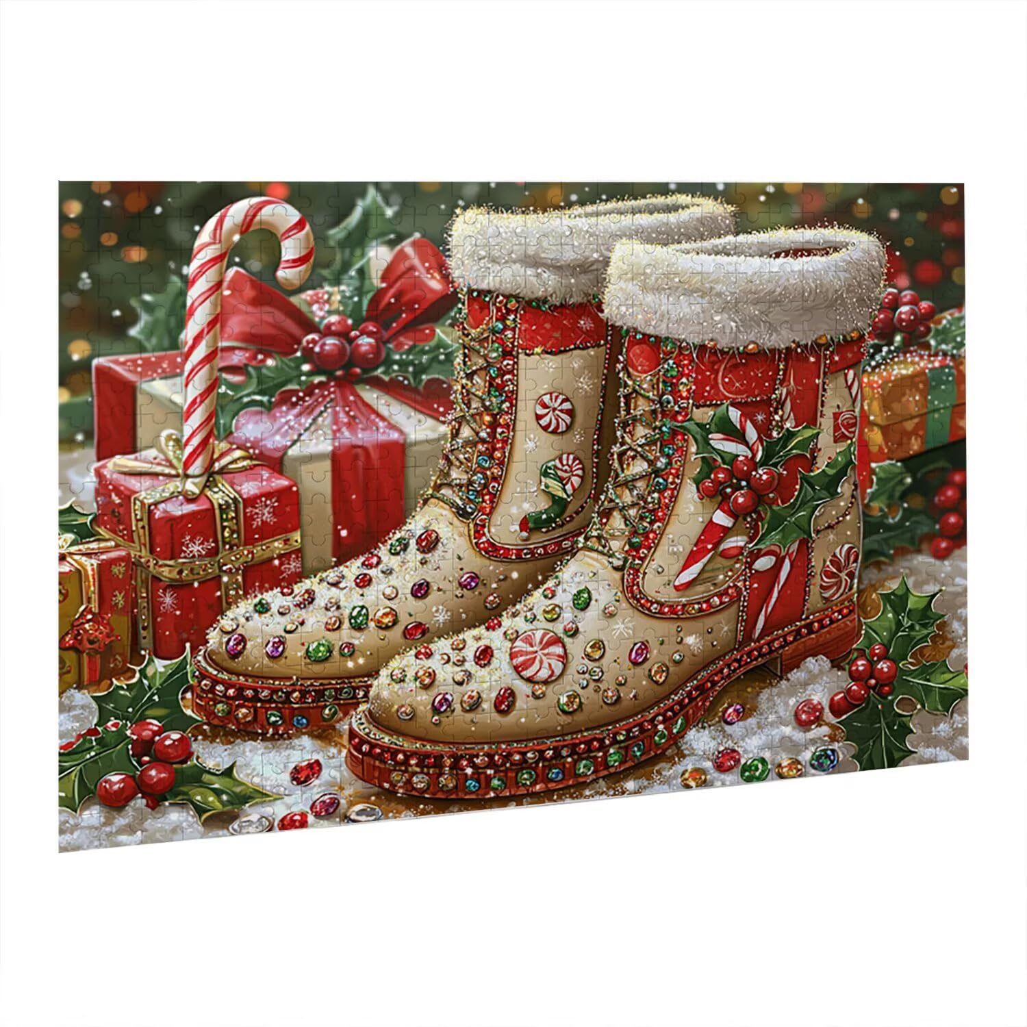 Jigsaw Puzzle, 6000 Pezzi Puzzle Classici, Natale Puzzle Rilassamento Intelligence, Mpossibile Difficile Puzzle Impegnativo per Adulti Puzzle Gioco Familiare, Regalo per Amore Amico Scarpe fr0-394