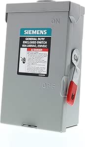 Siemens GNF322RA 60-Amp, 3-Pole, 240V General Duty Compact Series Safety Switch, Non-Fusible, Outdoor