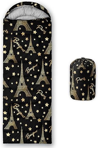 BSNTHO Saco de dormir para camping, 3 estaciones, clima cálido y fresco, ligero, saco de dormir impermeable para adultos y niños, viajes y al aire