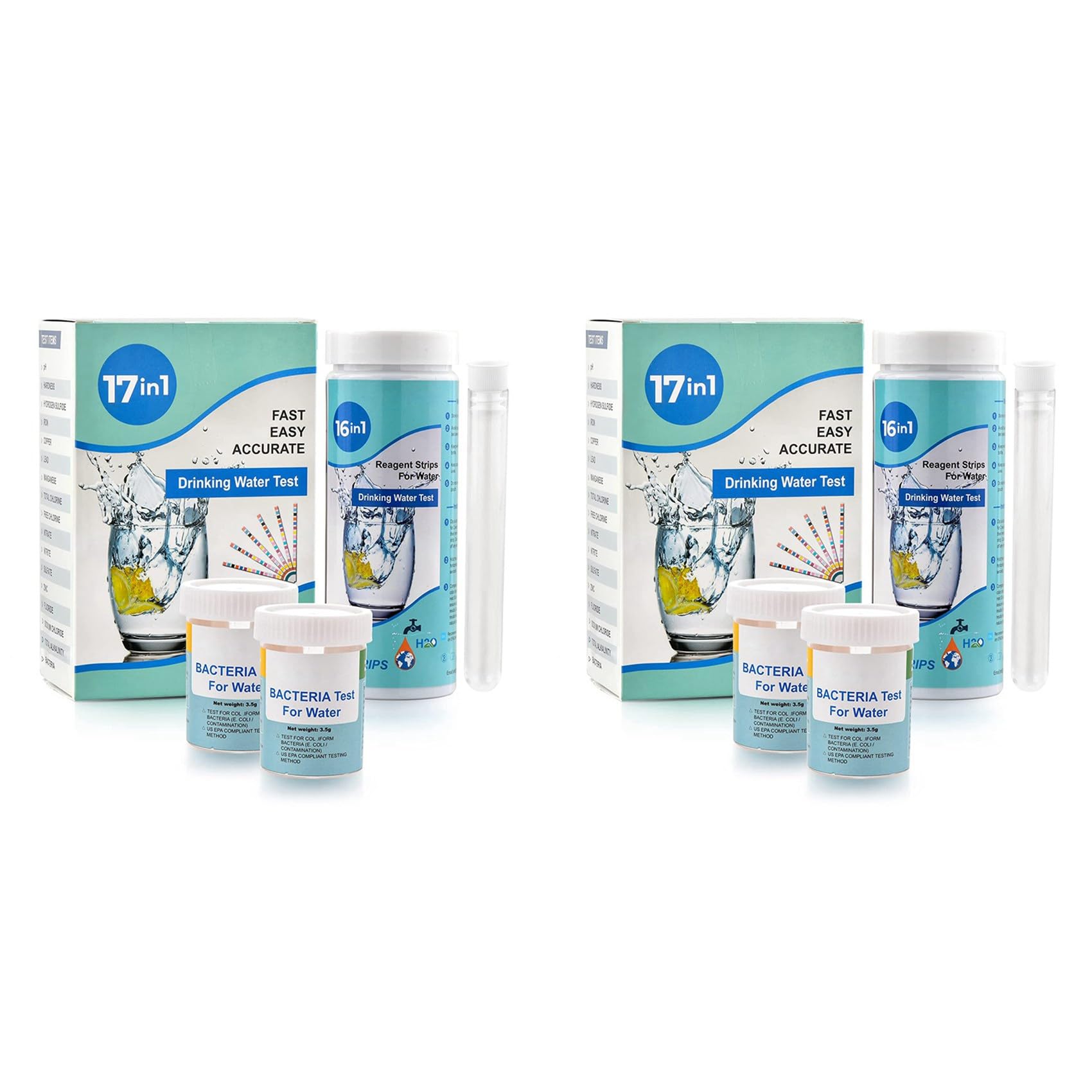 Jnchdghwa As Shown 17-In-1 Complete Water Test Kit For Home,200 Strips + 4 Water Testing Kits For Drinking Water Easy Testing, Ph, Lead
