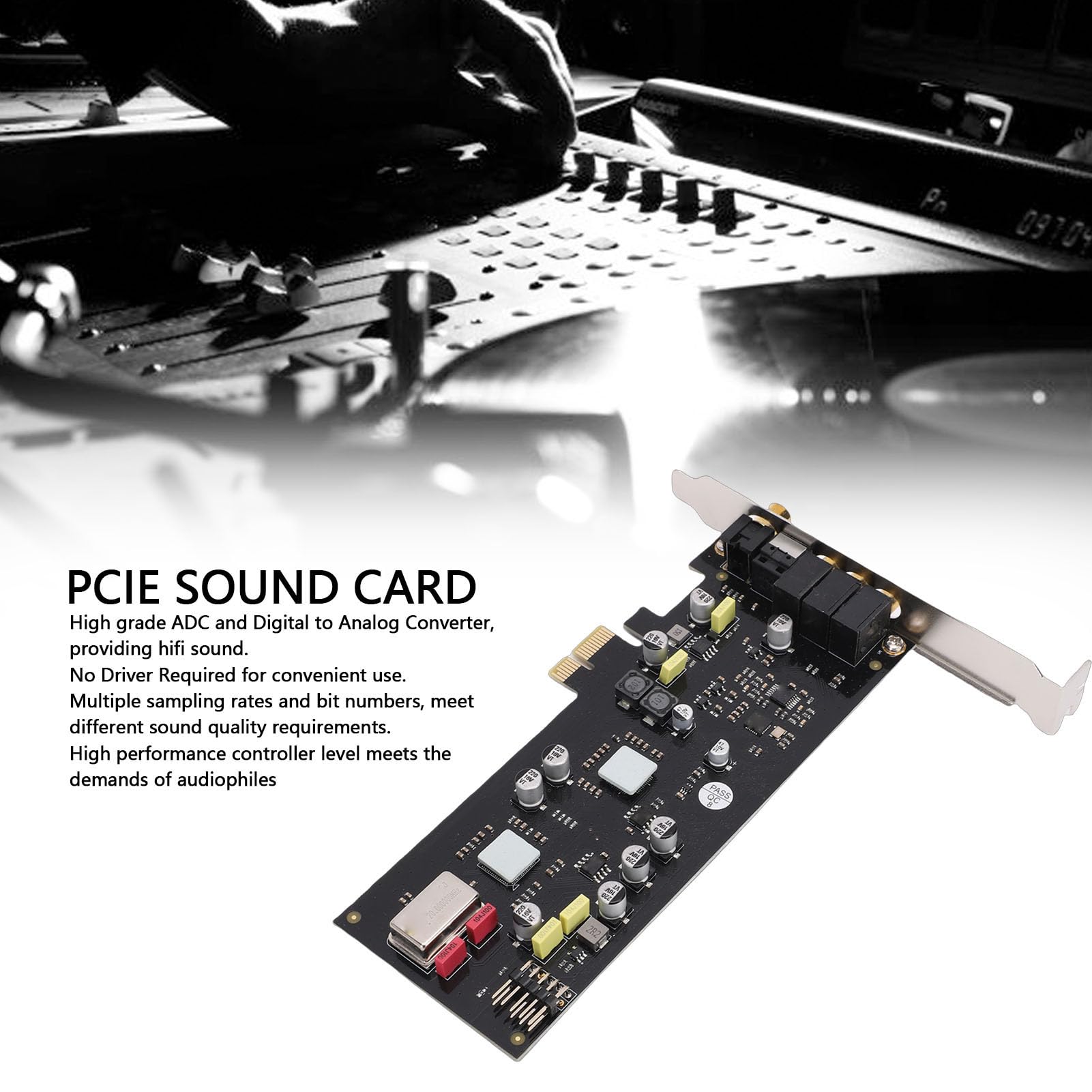 XUMIUZIY SSS1700 PCIe-Soundkarte | Glasfaser-Koaxial-Digital-HiFi-interne Stereo-Audiokarte