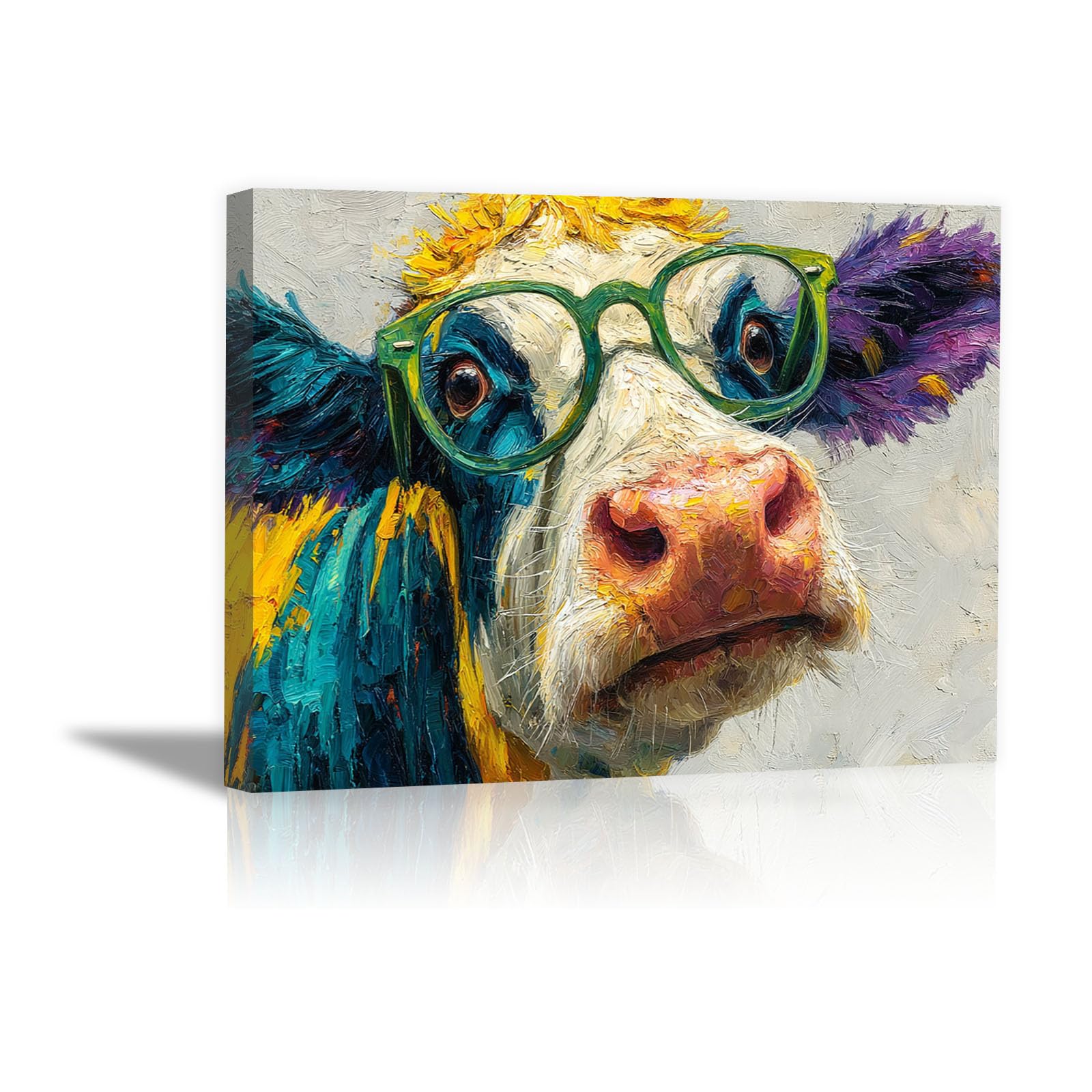 Cuadros de baño y salón modernos para transformar estancias con vacas de colores 8