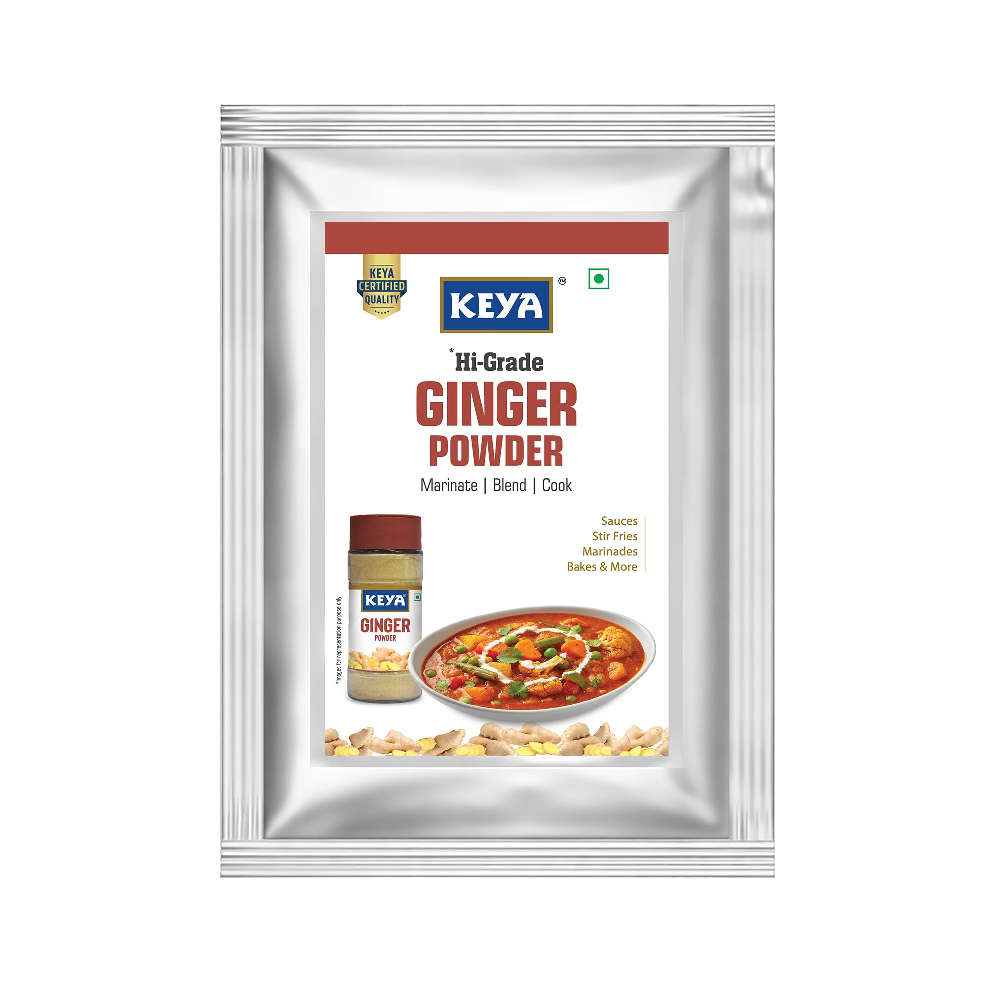 Keya Ginger Powder, Premium Dehydrated Ginger Seasoning for Indian & Asian Recipes, Beverages, Bakery, Curries & Spice Blends, Aromatic Ginger Flavour, 500g-image-34