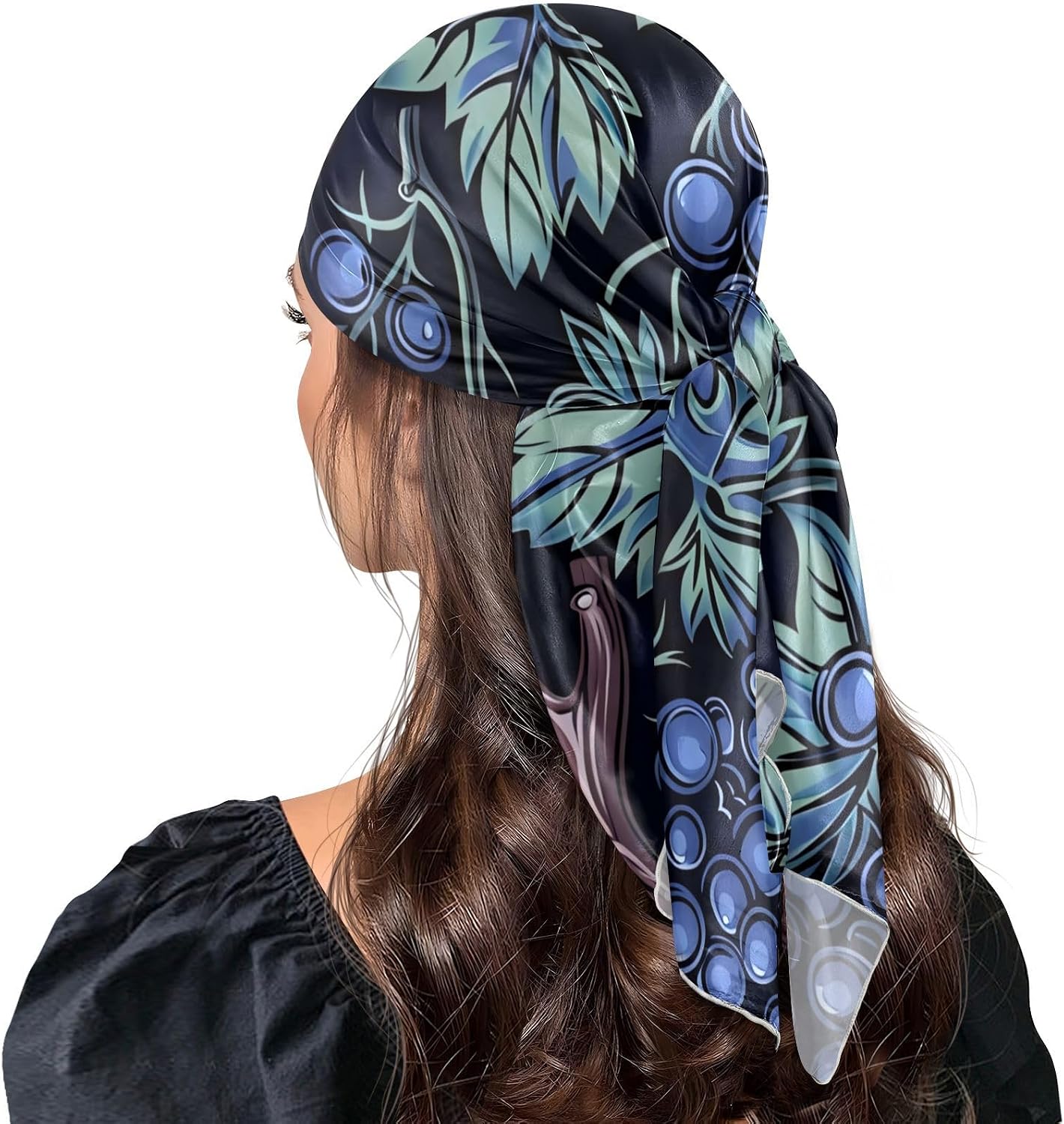 William Morris Grape Blue Square silk head hair scarf square silk scarf for women 35 x 35 fashion head for women neck bufandas para mujer