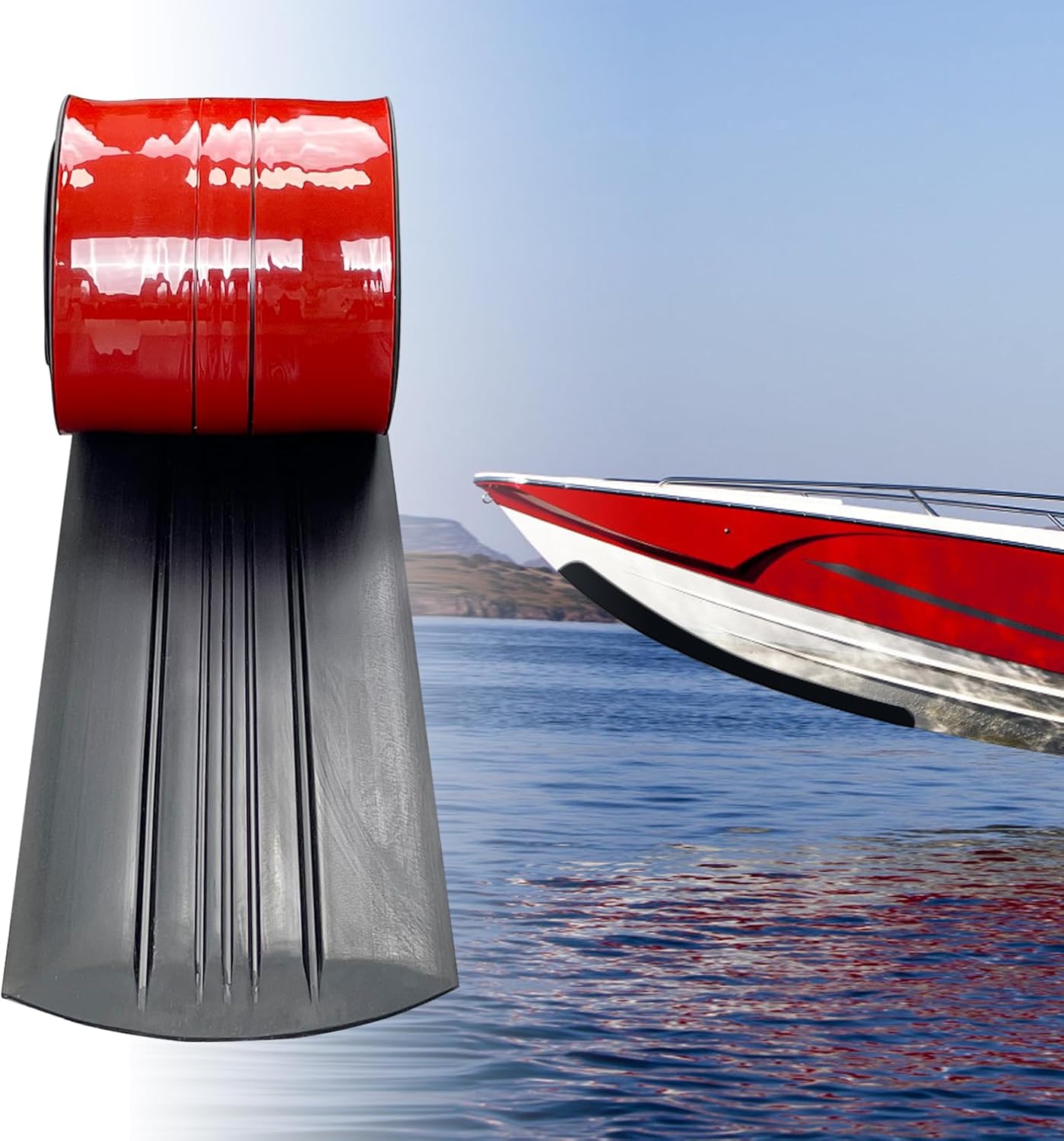 TONGMO Keel Guard: Self-Adhesive Shield Keel Guard for Protecting Fiberglass and Specific Aluminum Boats from Rocks, Oyster Beds, and Scratches 5 Inche Wide