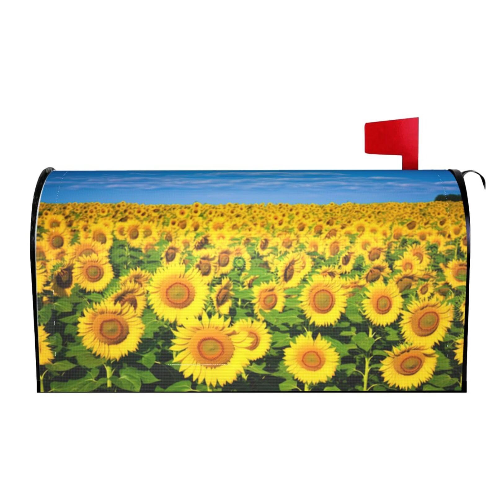 Sunflower Ocean 02 Mailbox Covers Magnetic Wraps Post Letter Box Cover Garden Home Decor