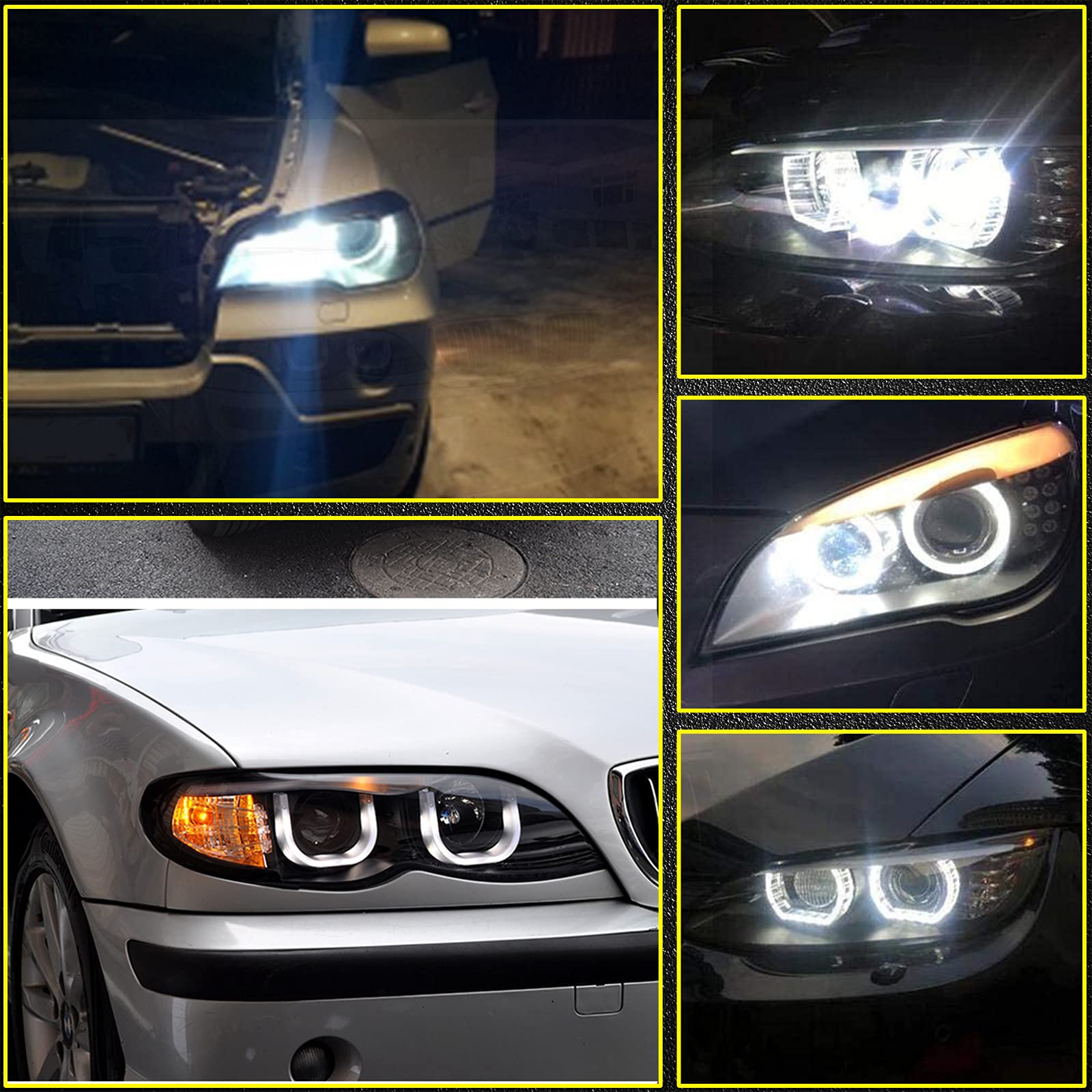 OPP ULITE Ampoule yeux d'angle de voiture H8 40W yeux d'ange phare Halo anneau LED ampoules de marqueur Canbus sans erreur blanc xénon pour E92 E87 E82 E90 E93 E70 E71 (2 pièces)