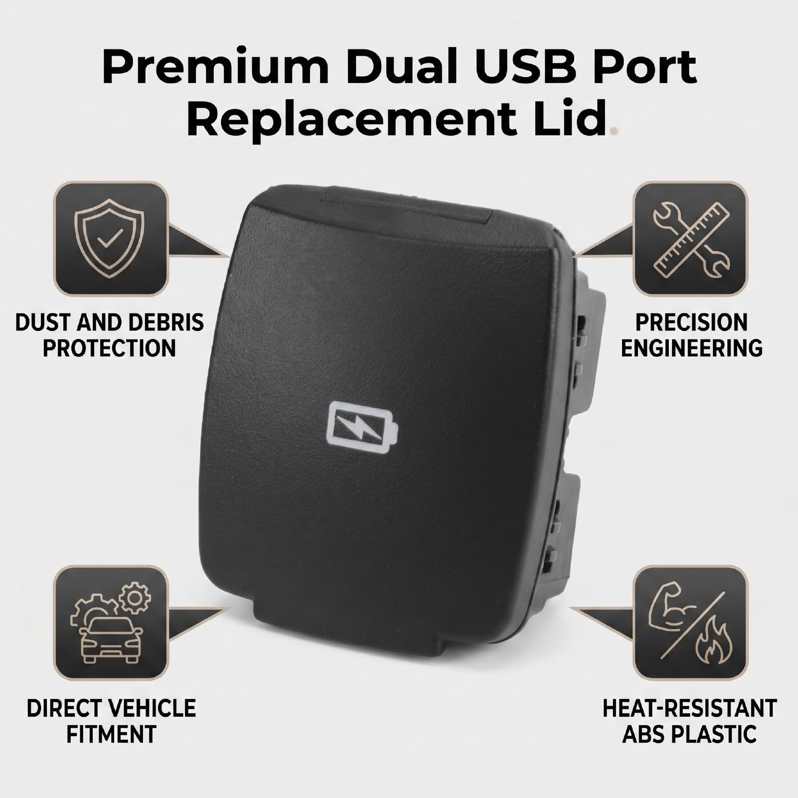 Dual USB Ladegerät Steckdosenabdeckung, 12V, Kompatibel mit Ford Super