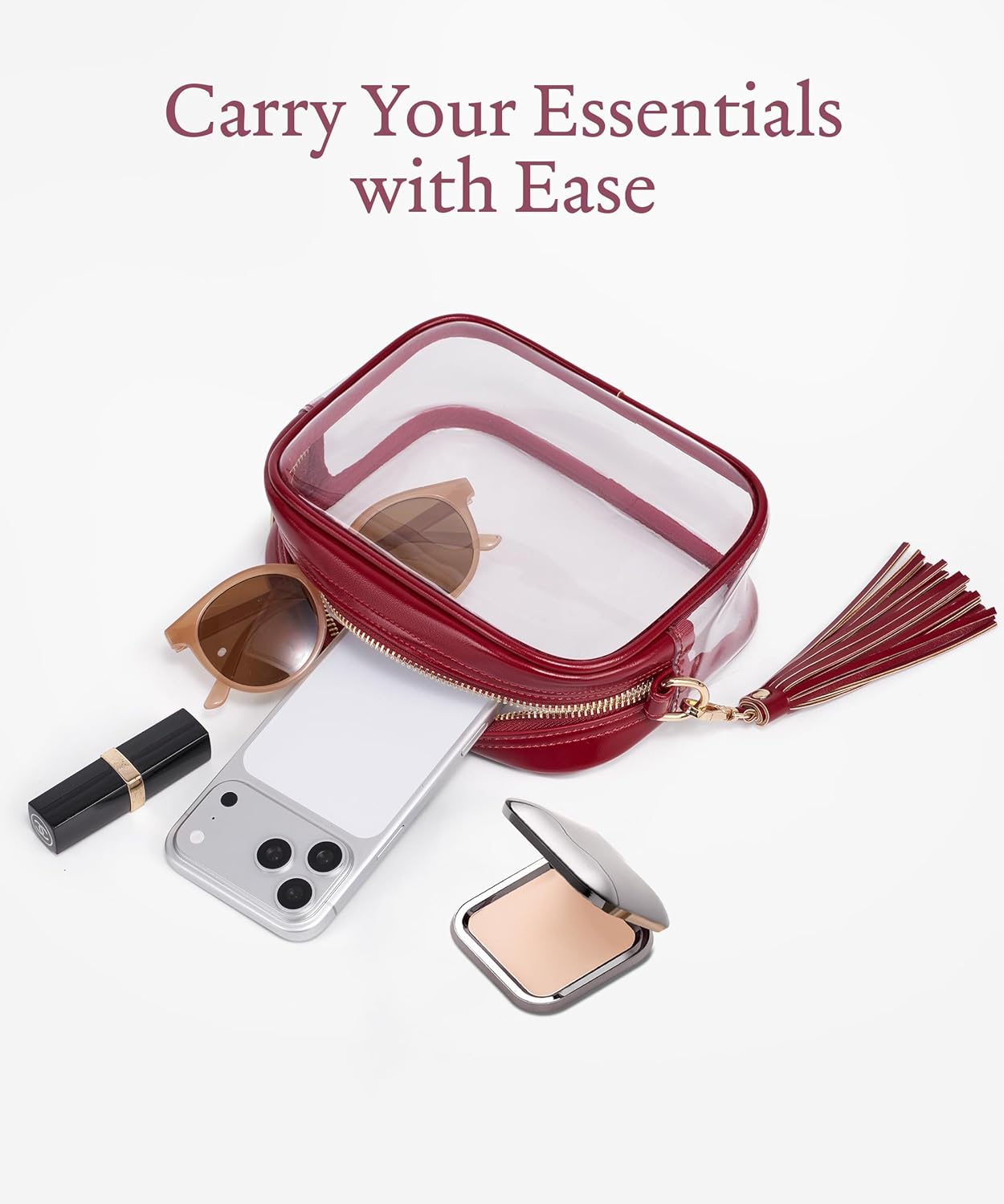 Yarnic Clear Bag Stadium Approved PVC Transparent Crossbody Purse for Concert Sports Event Small Women Cross Body Bags - Image 7