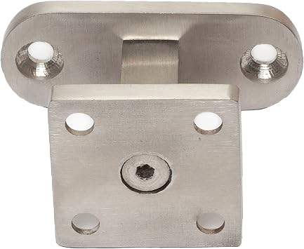 Tool SORTER Stainless Steel Straight Handrail Bracket for Wood Newel Posts, Modern Flat Bottom Handrail Support, Satin Finish 304 Stainless Steel Railing Mount, 1.5 Square Base x 1.7 Height