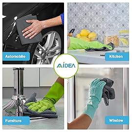 AIDEA Microfiber Cleaning Cloth Grey 12PK, Microfiber Towels for Cars, Premium Car Cloths, Dusting Cloth Lint Free Cleaning Rags for SUVs, House, Kitchen, Window, Workshops,11.511.5