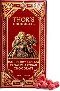 Thor’s Chocolate Artisan Raspberry Cream White Chocolate Bar, Award-Winning (3 oz) | Bean to Bar, Small Batch, Ethically Sourced, Smooth & Creamy Luxury Gourmet Chocolate, Made in USA