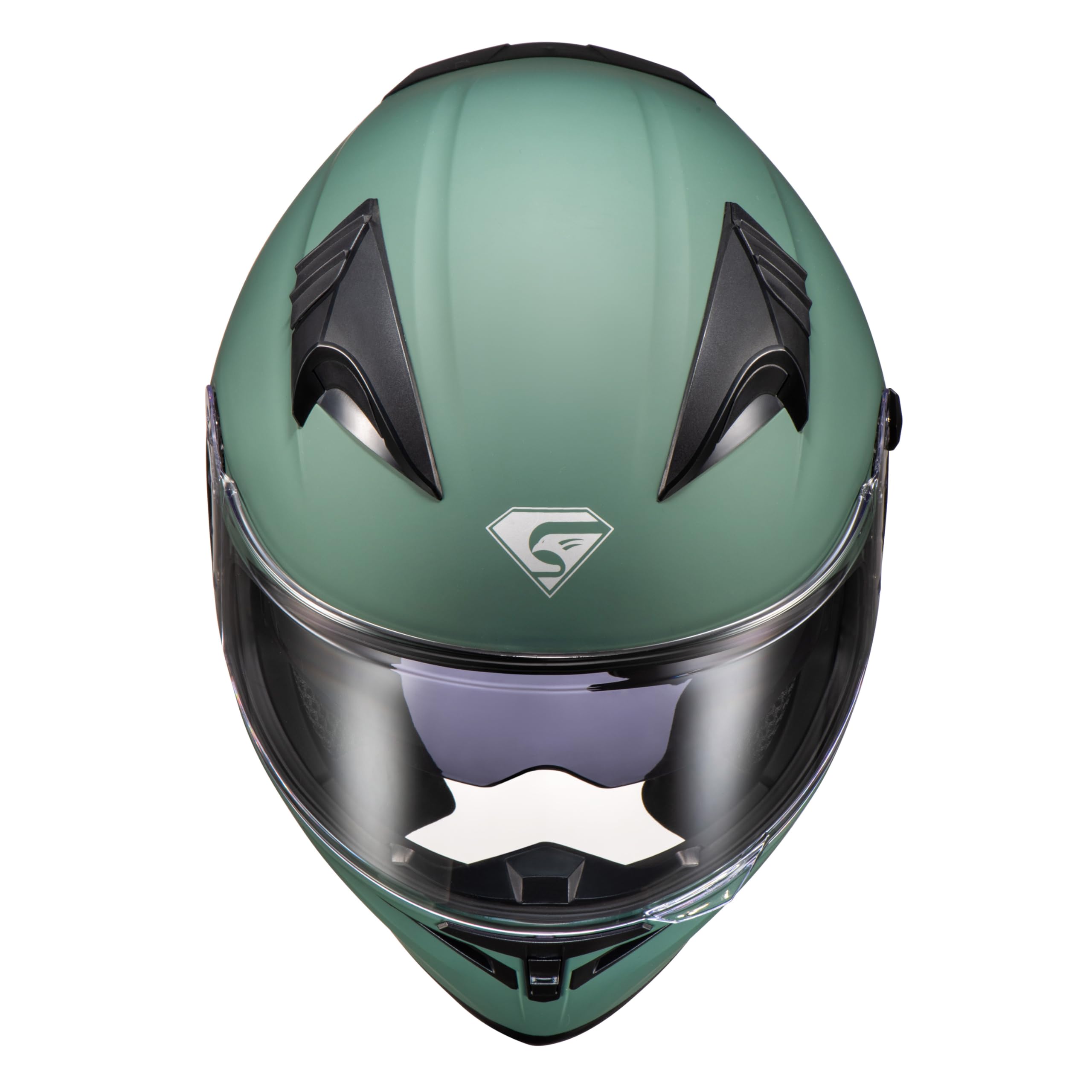 KYPARA Full Face Motorcycle Helmet with Internal Tinted Visor & DOT Approved for Moped ATV Cruiser Scooter (Alpine Matt Green, Large) : Automotive
