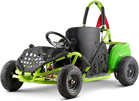 Hover Heart Electric Go Kart, 48V 1000W Brushless Gokart with X-Large Tubular Frame, 13 inch All-Terrain Tires, Parental Speed Control Green