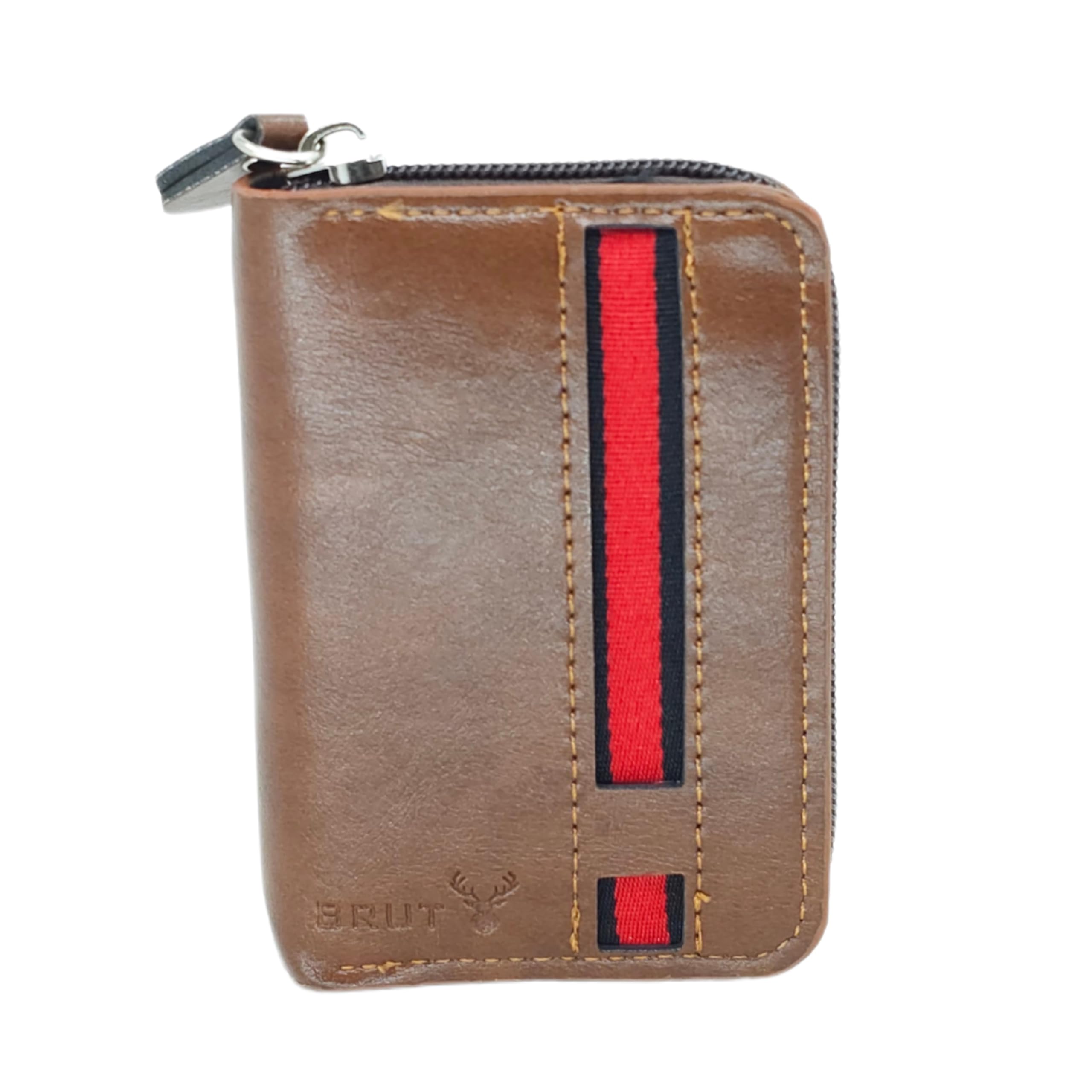PU Leather 9 Slot Credit Card Holder Wallet Slim RFID Blocking Wallet with Zipper Closure with Money Clip, Coin Purse, and Debit Card Holder (Coffee)-image-23
