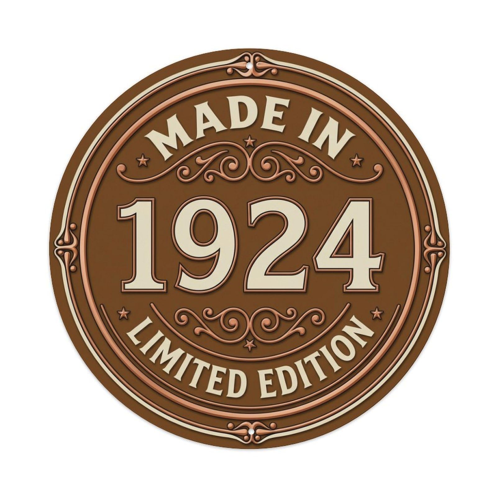 Made In 1924 Limited Edition Metal Tin Sign