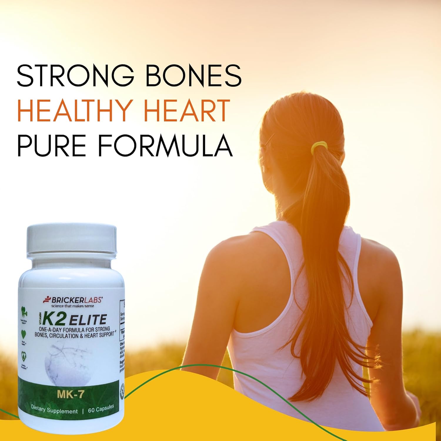 Bricker Labs K2 Elite Vitamin K2 MK-7 Supplement 160mcg, Supports Bone & Heart Health, Calcium Absorption & Circulation – Non-GMO – 60 Capsules - Image 8