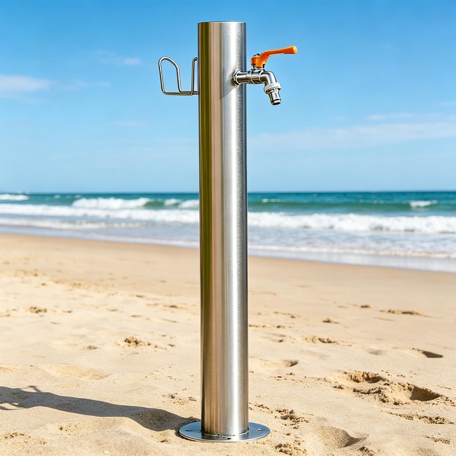 Lonmrrton A Vertical Garden Column Tap, Outdoor Ntifreeze Faucet Hydrant, Floor Mount Water Post Spigot For Pool/Beach/Backyard Patio(,Height: 86Cm/33.9In)